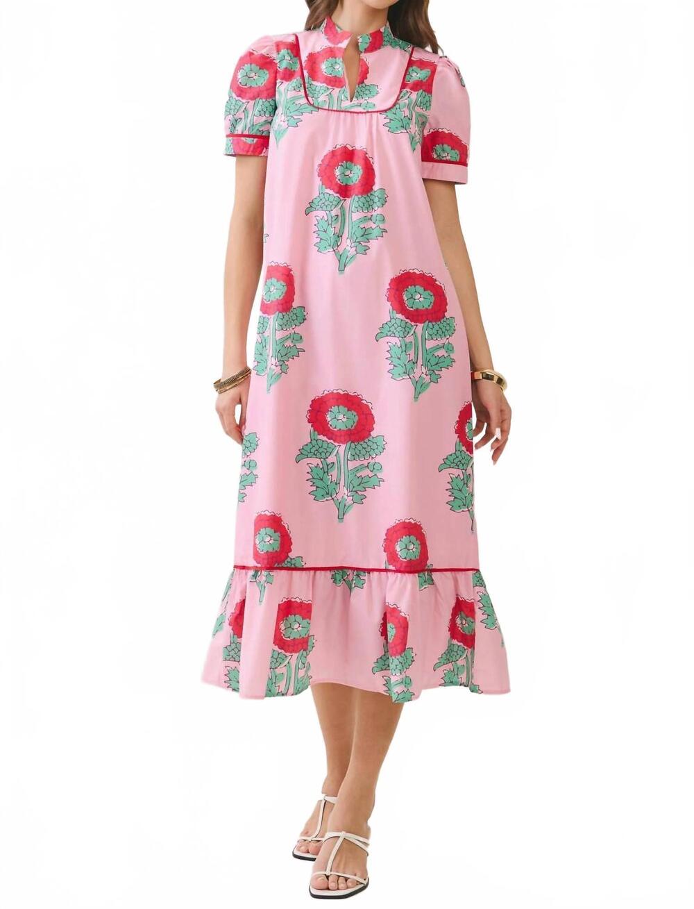 NEW TCEC jessica floral midi dress in pink